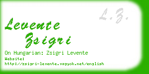 levente zsigri business card